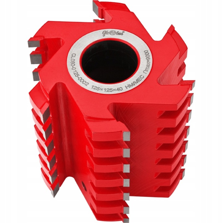 Freza rindeluire, GLOBUS, HM, 125x100x40mm, 3+3 dinti, Rosu