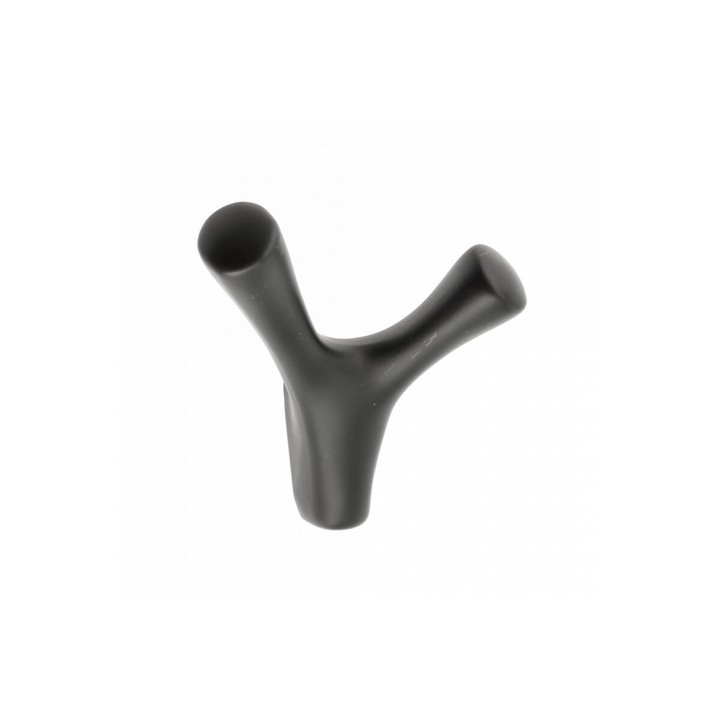 Cuier TORNA 81x71 mm, 2 agatatori, negru