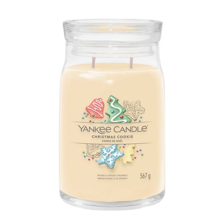 Yankee Candle Signature Duftkerze ; große Kerze mit langer Brenndauer "Christmas Cookie" ; Soja-Wachs-Mix