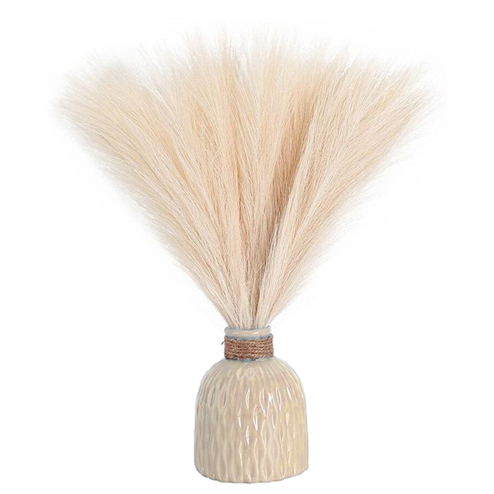 Пампаска трева CCmax Synthetic Pampas Grass, Premium, за интериорни и екстериорни декорации у дома или на събития, бежов, комплект от 3 нишки, 440 mm