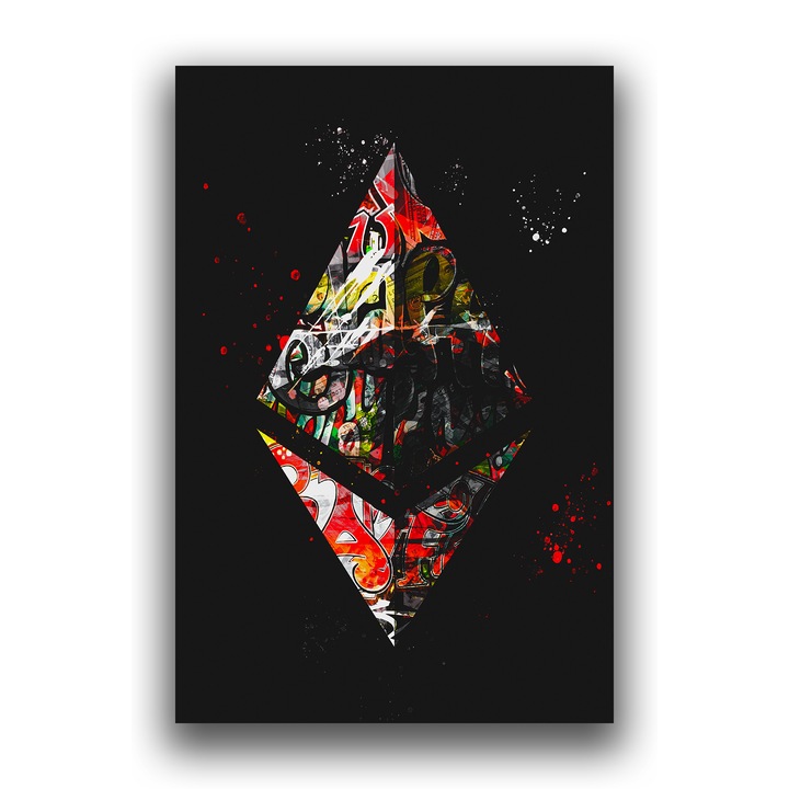 Първокласна картина на платно, LuxCanva B1056, Ethereum, 40 X 60 CM, 100% памучно платно 400g/m2, дървено шаси, декоративна