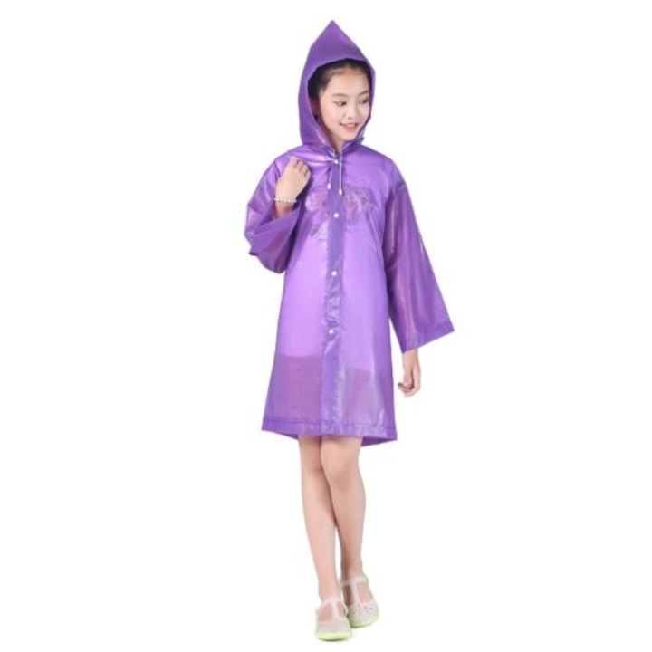 Pelerina de ploaie pentru copii, Hedo, Impermeabila, Violet, 110 cm