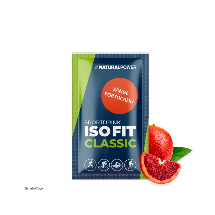 Electroliti Sportdrink ISO FIT, Natural Power, aroma de Portocale Rosii, 16 g