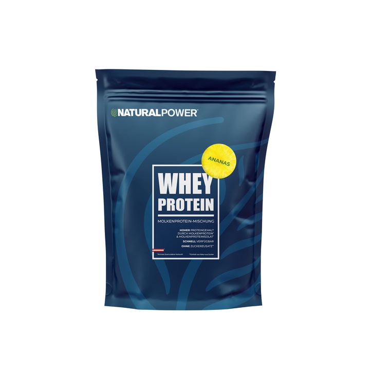 Proteina din zer, Natural Power, aroma de Ananas, 1 kg