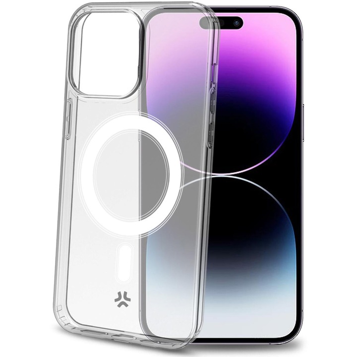 Husa de protectie Celly TPU cu modul de incarcare wireless pentru iPhone 15 PRO Max, Transparent
