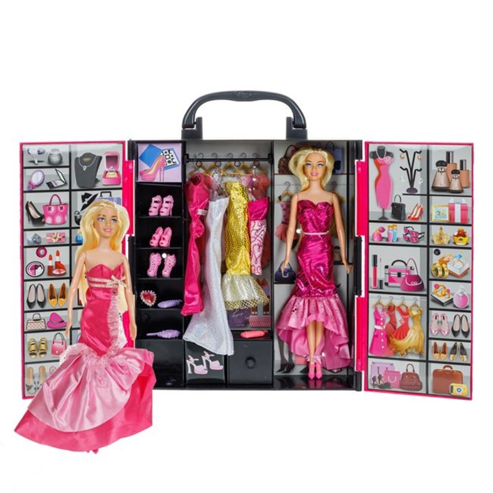 Комплект от 2 кукли манекени с гардероб и обувки