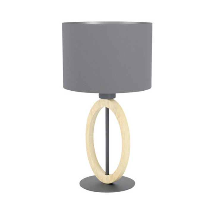 Veioza Basildon E27 Max. 1x40w, Negru/lemn Natur