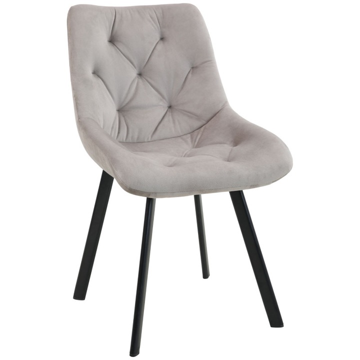 Тапициран стол, Akord Furniture Factory, стомана/кадифе, 125кг, бежов/черен
