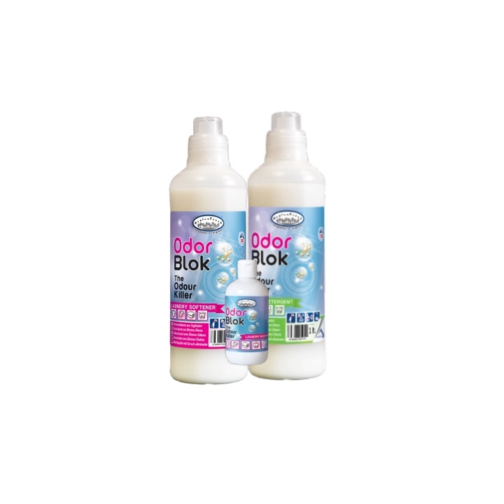 Pachet detergent, balsam si parfum de rufe, lichid, ODORBLOK - Laundry, 33 spalari