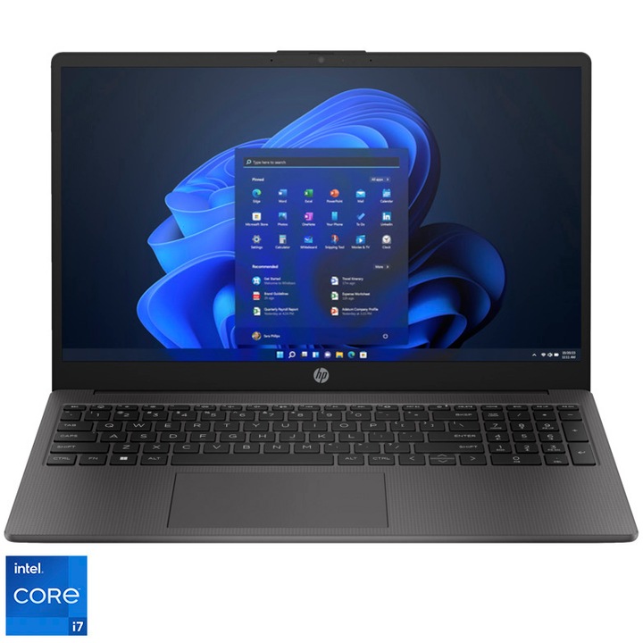 Laptop HP 250 G10, cu procesor Intel® Core™ i7-1355U pana la 5.0 GHz, 15.6", Full HD, 16GB DDR4, 512GB SSD, Intel® Iris® Xᵉ Graphics, Windows 11 Pro, Dark ash silver