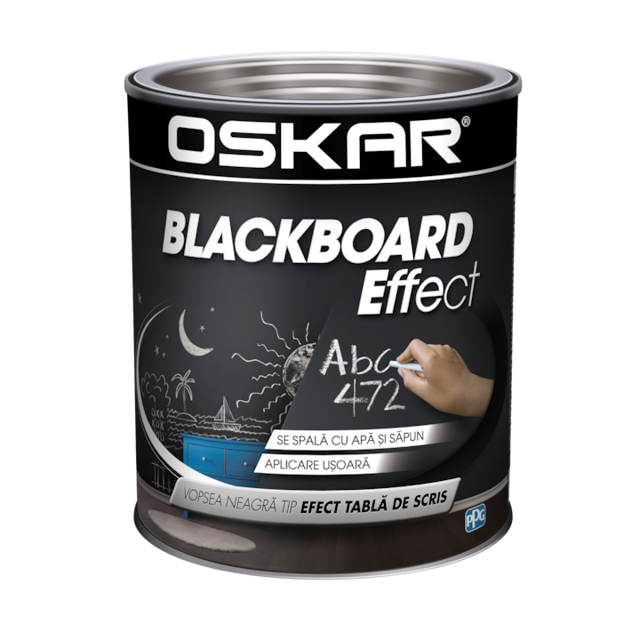 Vopsea decorativa pentru interior cu efect tabla de scris Oskar Blackboard Effect 463774, 1 L