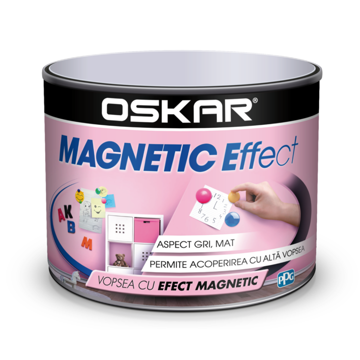 Vopsea decorativa pentru interior cu efect magnetic Oskar Magnetic Effect 463775, 0.5 L