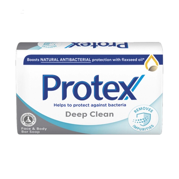 Комплект от 8 бр. Антибактериален твърд сапун Protex Deep Clean, 90 гр