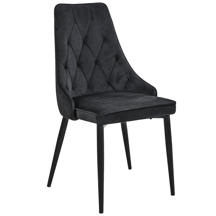 Стол, Akord Furniture Factory, Кадифе/Стомана, 130кг, Черен