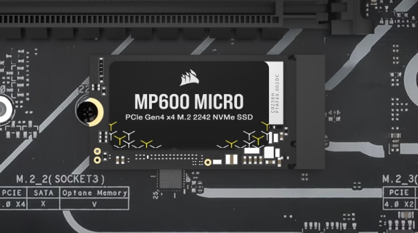SSD Corsair MP600 MICRO 1 TB, PCIe Gen4 x4 NVMe M.2 2242 Form