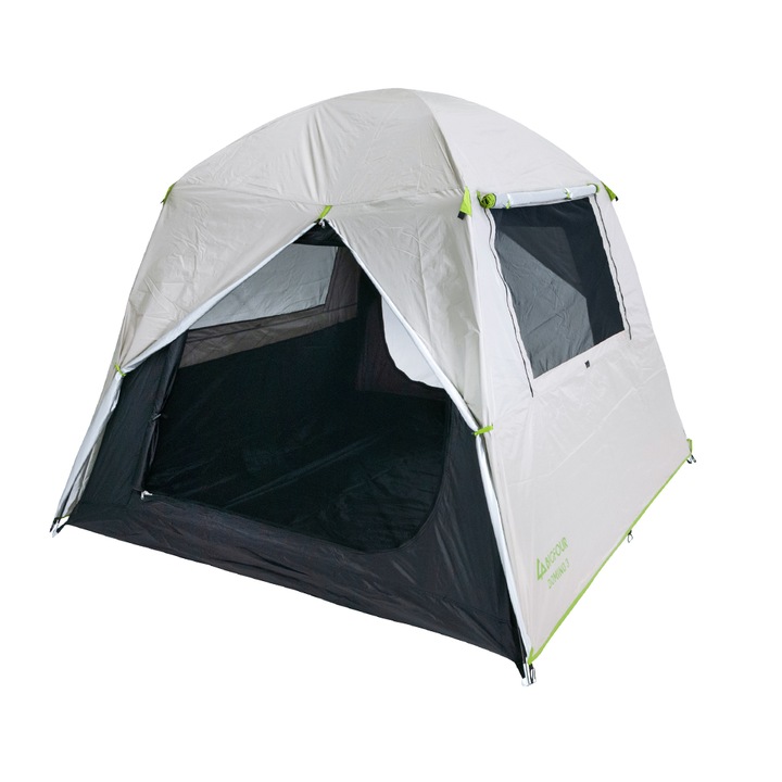 Cort de camping, Bigfour, Poliester, Argintiu/Negru, 1500 mm