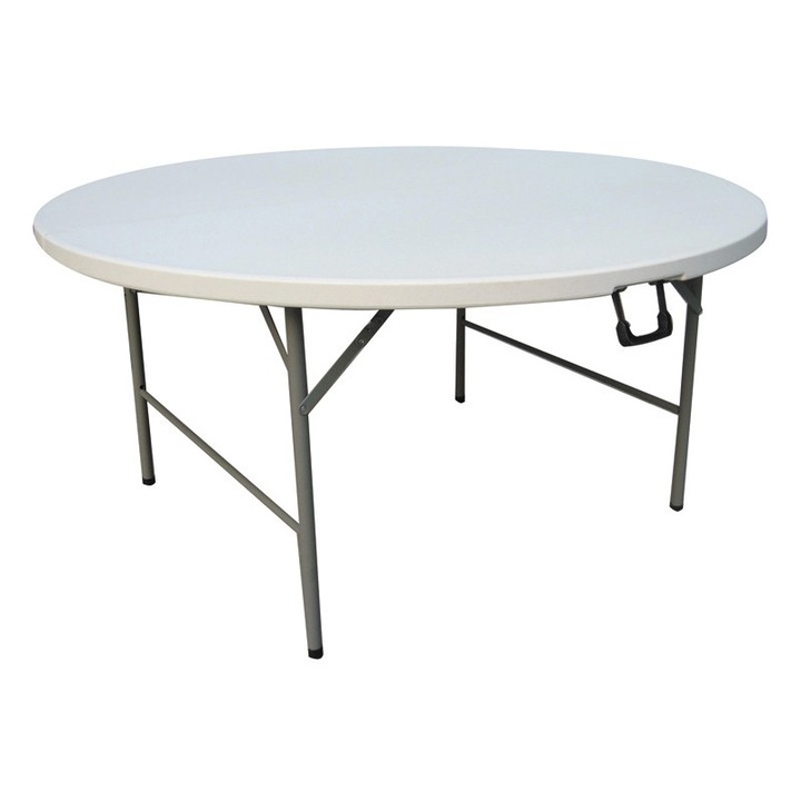 Masa plianta rotunda, 154cm, Alb