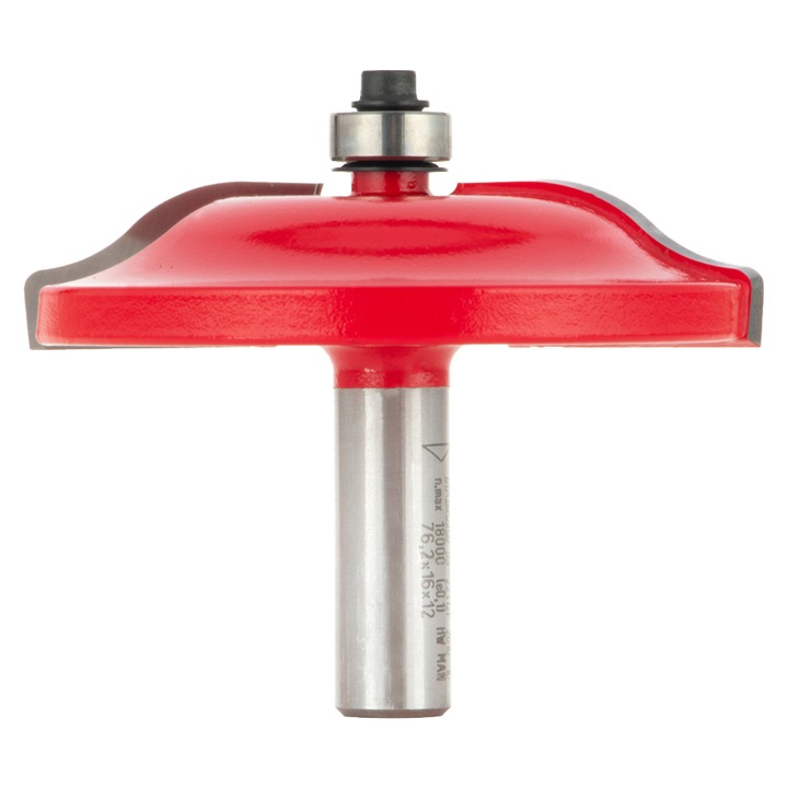 Freza pentru lemn, Freud, 12 mm, Otel, Rosu/Argintiu