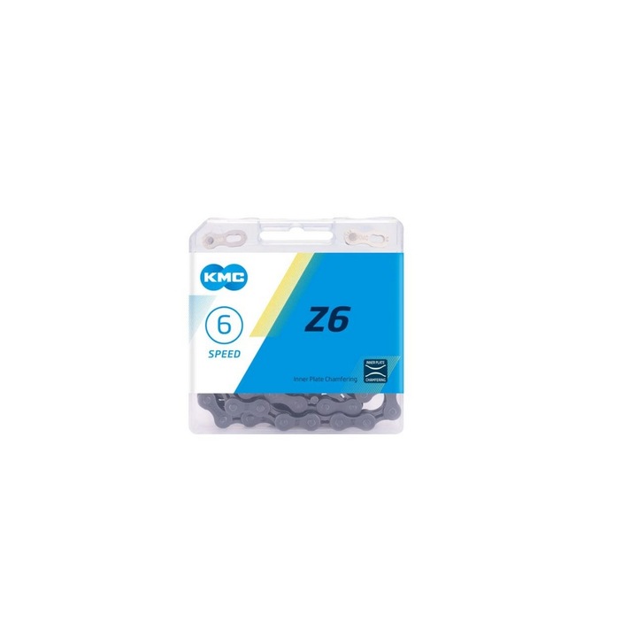 Велосипедна верига Kmc Z6, 1/2 X 3/32 инча, 6 скорости, сива