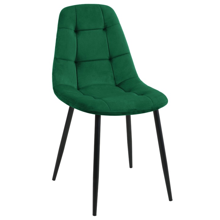 Scaun tapitat, Akord Furniture Factory, Otel/Velur, Verde