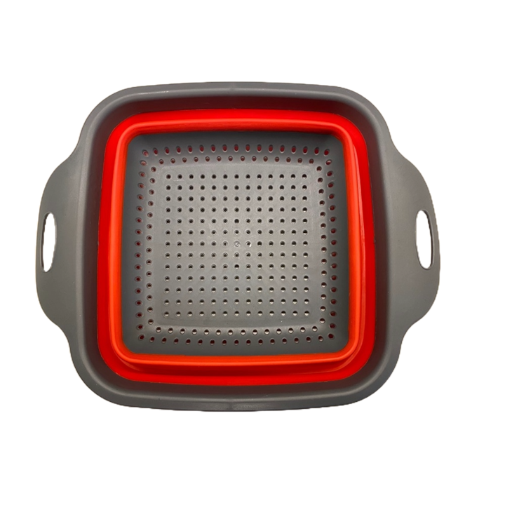 Strecuratoare pentru paste, patrata, pliabila rosie, ø26 cm