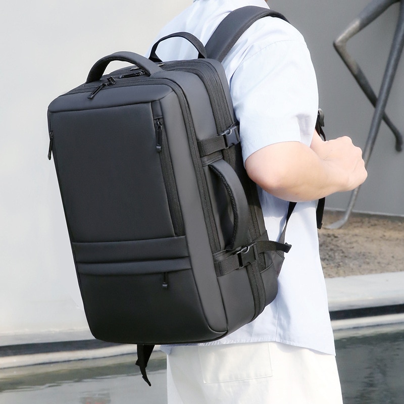 Rucsac Calatorie pentru Laptop, Extensibil, Multifunctional, Impermeabil, port USB, 40 L, Negru denim, OBRALIX®