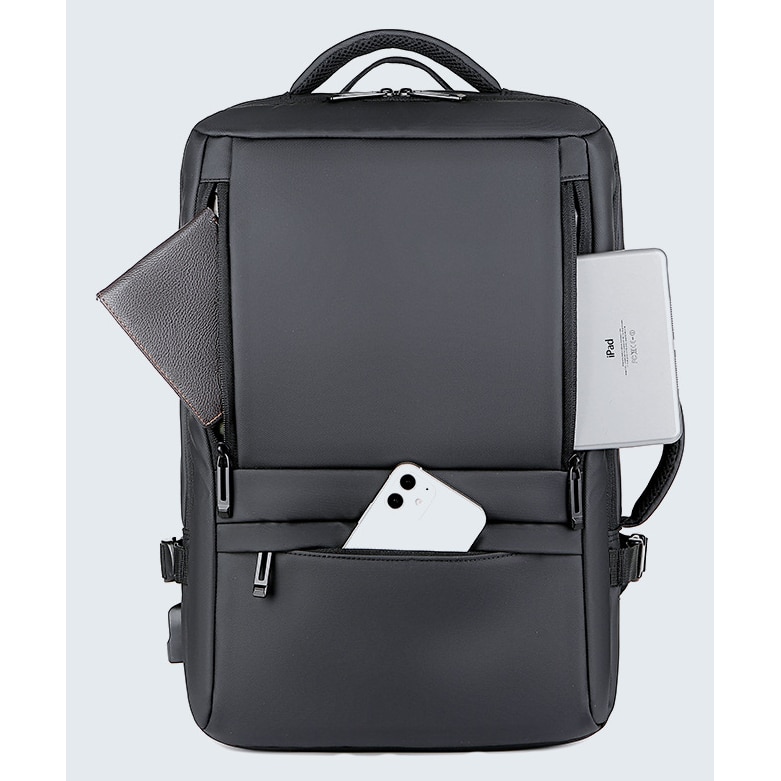 Rucsac Calatorie pentru Laptop, Extensibil, Multifunctional, Impermeabil, port USB, 40 L, Negru denim, OBRALIX®