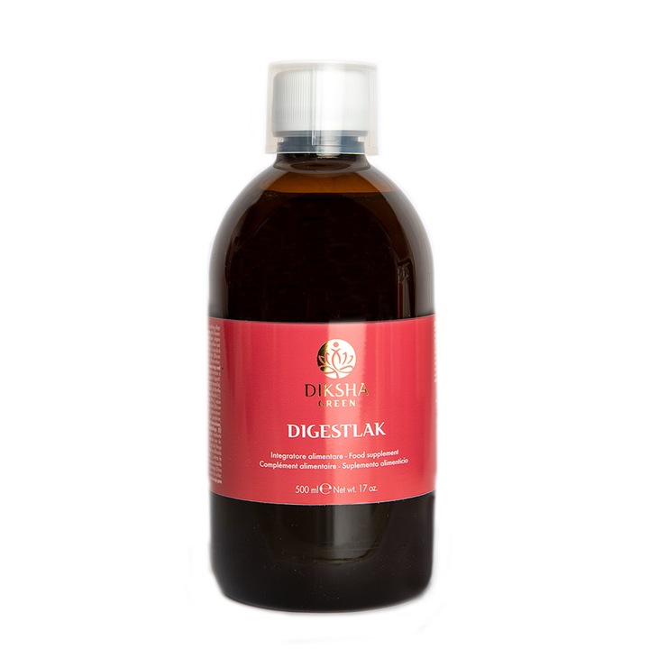 Supliment alimentar lichid Lakshmi Tisama Digestlak 500 ml, digestie si confort gastric, cu menta, fenicul, anason stelat si musetel, eco bio-organic premium