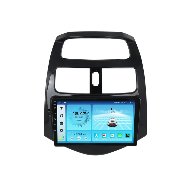 Navigatie Chevrolet Spark din 2010 - 2014, NAVIGPS, Rezolutie 2K, Display QLED 9.5 inch, 4GB RAM si 64GB ROM, Android 13, Procesor Octacore, Slot sim 4G, Sunet DSP, Wireless Carplay si Android Auto, Camera Marsarier, USB, Wi Fi, Radio