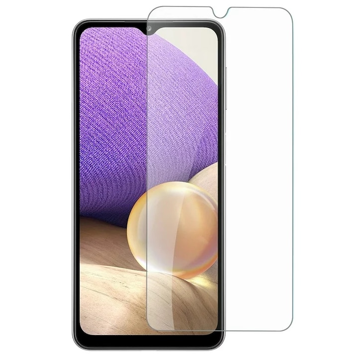 Samsung Galaxy A04 / A04s / A12 / A14 4G / A14 5G / A32 kompatibilis Setty üvegfólia, átlátszó, A fólia nem fedi le a teljes képernyőt