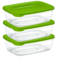 Set 3 caserole alimentare cu capac, fara BPA, 2000ml