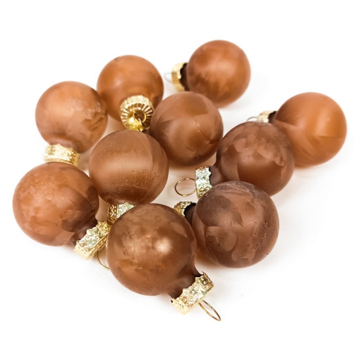 Set globulete din sticla, 24 bucati, Ø 2,5 cm - maro