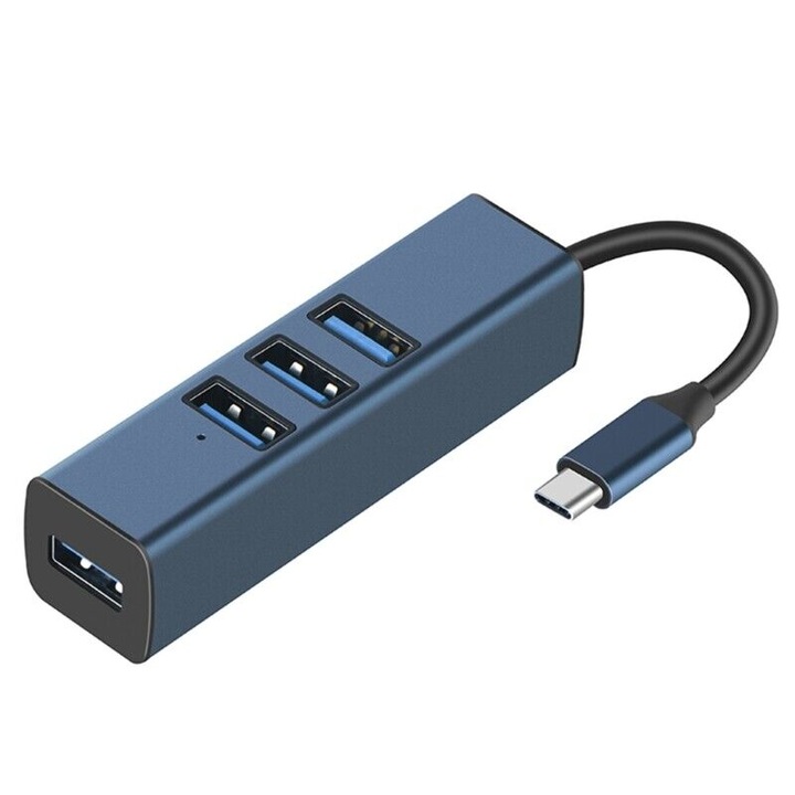 USB хъб, Bolongking, 4в1, син