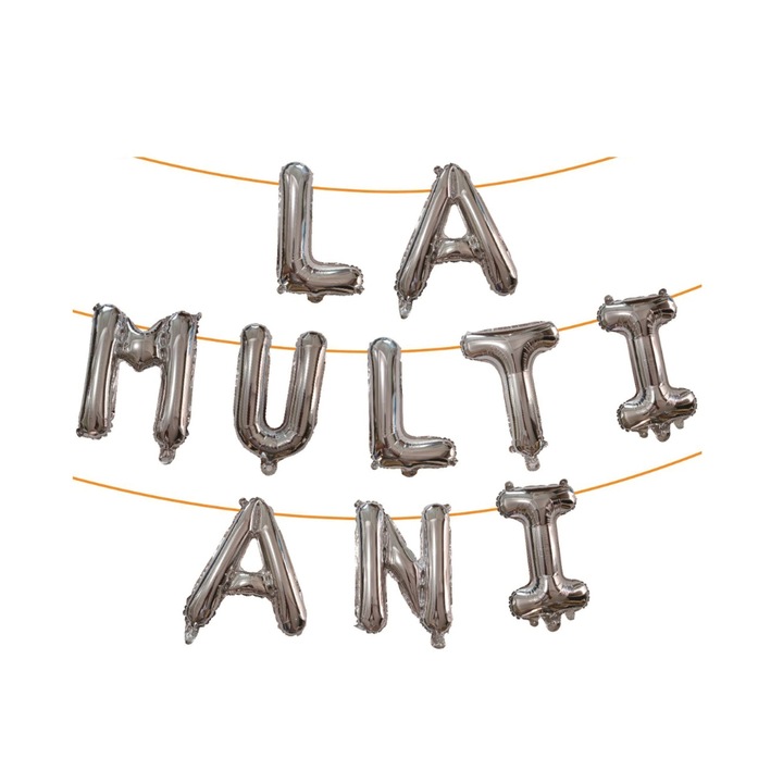 Set ghirlanda decorativa argintiu, 40 cm, 6 m, la multi ani