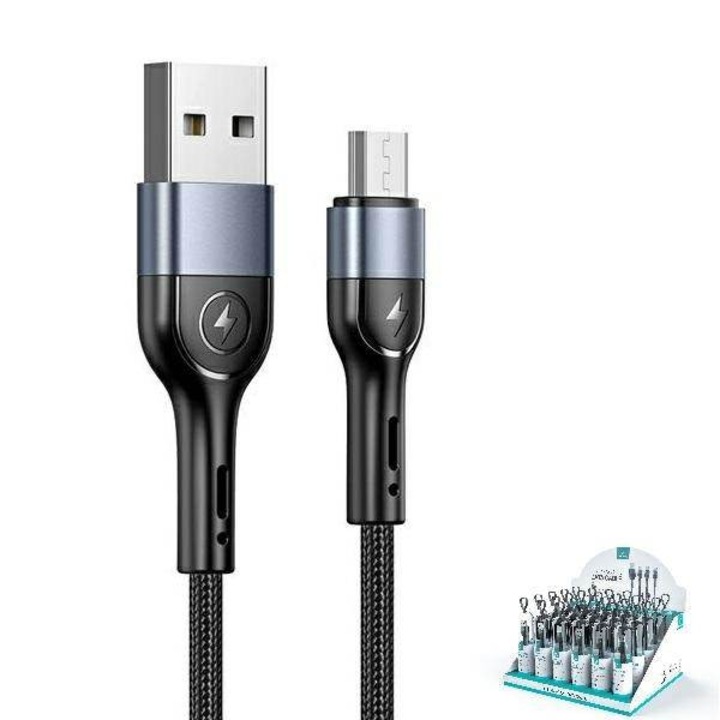 USAMS kábel fonott U55 2A micro USB 1db készlet U55 fekete 1m SJ450ZJ01 (US-SJ450) SJ450USBSG01