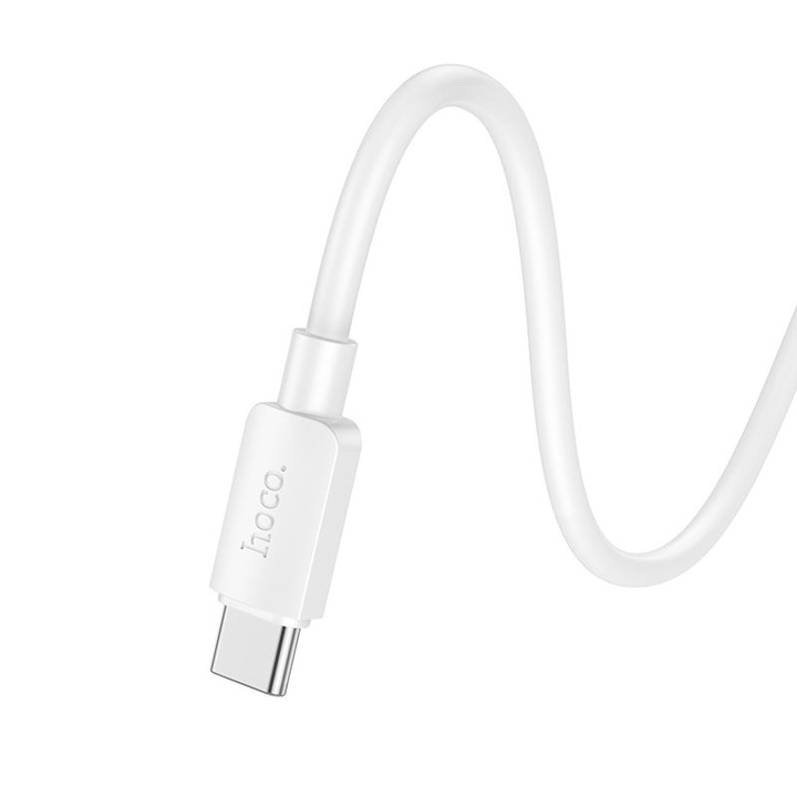 USB-C adatkábel, töltőkábel, USB-C-USB-C (USB Type-C), fehér, magas teljesítményű, 60W 3A 1m, Hoco X96