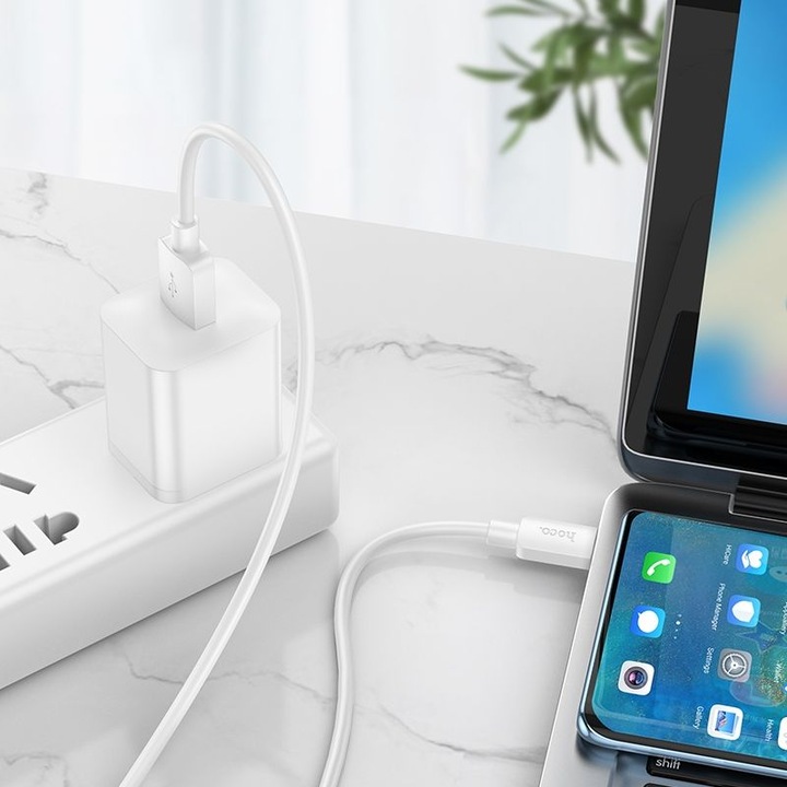 Кабел Hoco USB-Type C, Hyper Power 100W X96 1m, бял