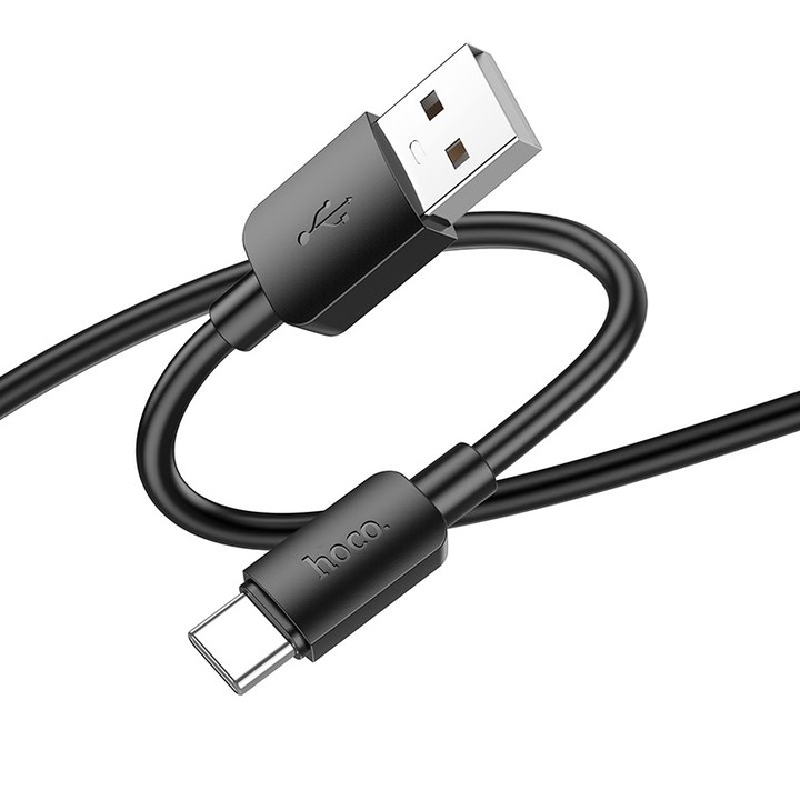 USB-C adatkábel, töltőkábel, USB-A - USB-C (USB Type-C), fekete, 27W 3A 1m, Hoco X96