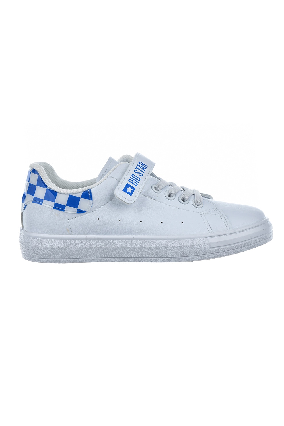 Big Star, Pantofi sport cu detaliu logo, Alb, Albastru, 32 EU