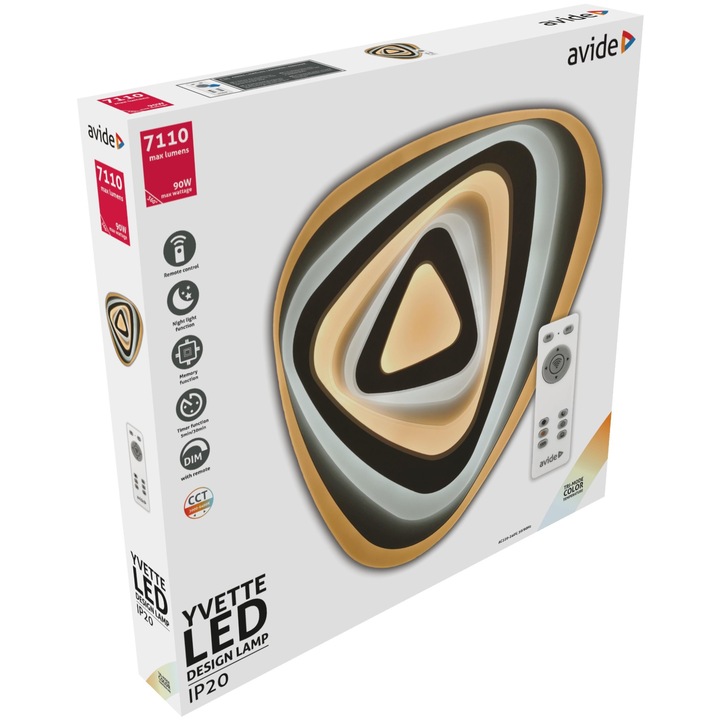 Avide Design Mennyezeti Lámpa Yvette 90W(45+45) RF Távirányítóval