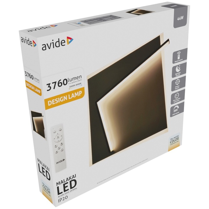 Avide Design Mennyezeti Lámpa Malakai RF Távirányítóval