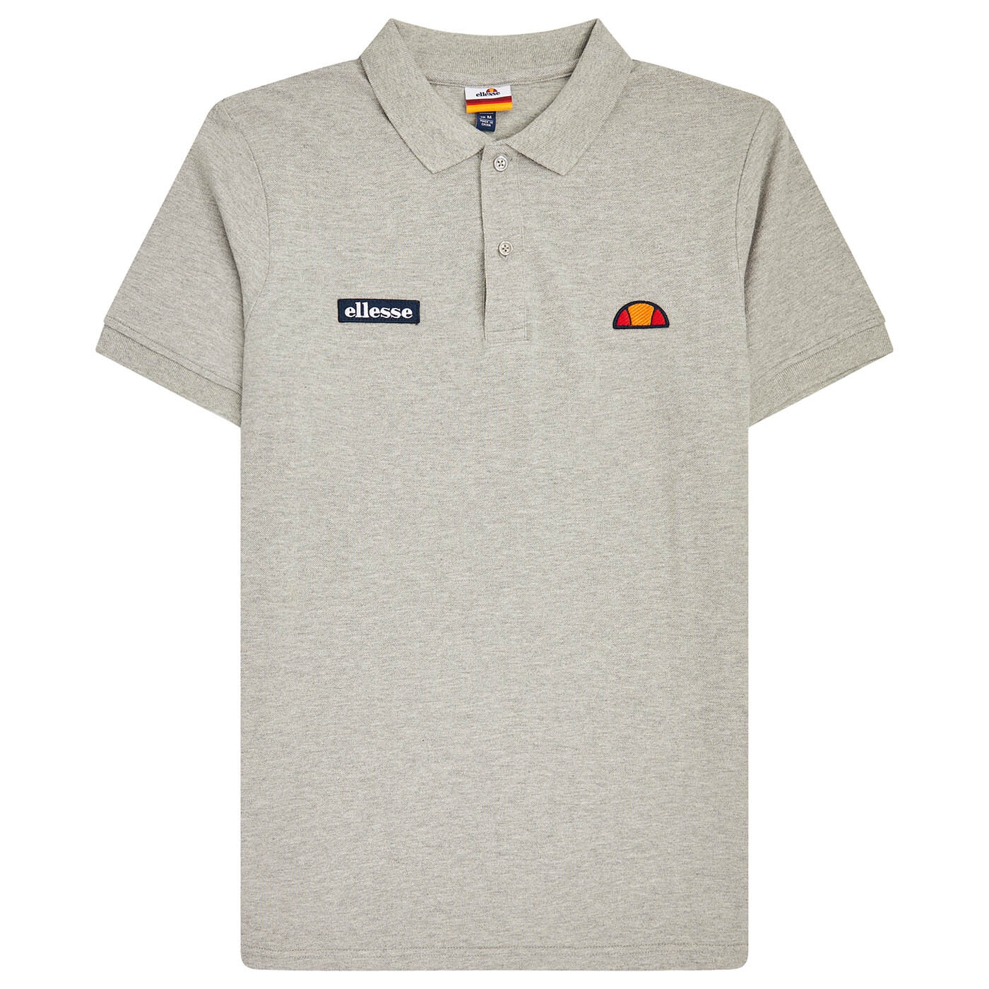 ELLESSE, Tricou polo cu detalii logo brodate Montura, Gri, M