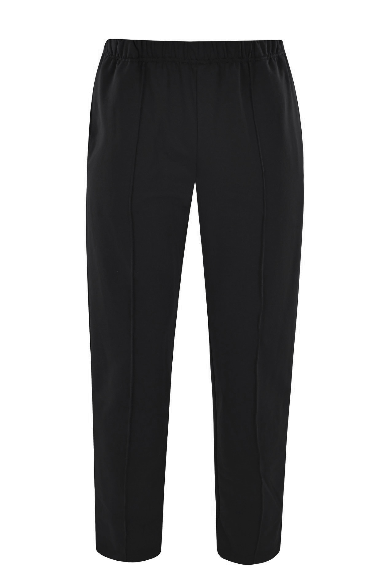 hajo, Pantaloni de trening din amestec de bumbac cu talie medie, Negru, 5XL