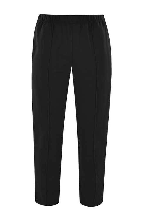 hajo, Pantaloni de trening din amestec de bumbac cu talie medie, Negru