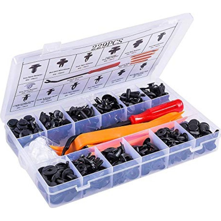 Set 229 cleme pentru masini, Multicolor