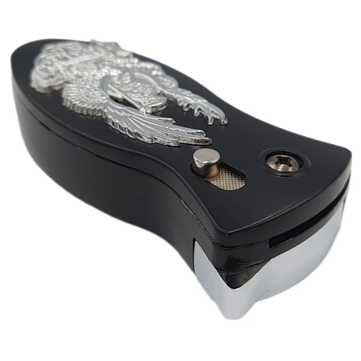 Bricheta cu cutit, 7.5x3.5cm, Negru/Argintiu