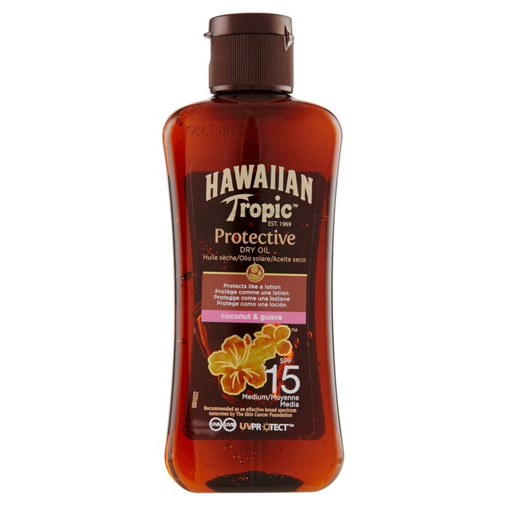 Ulei protectie solara, Hawaiian Tropic, SPF 15, UVA & UVB, 100 ml
