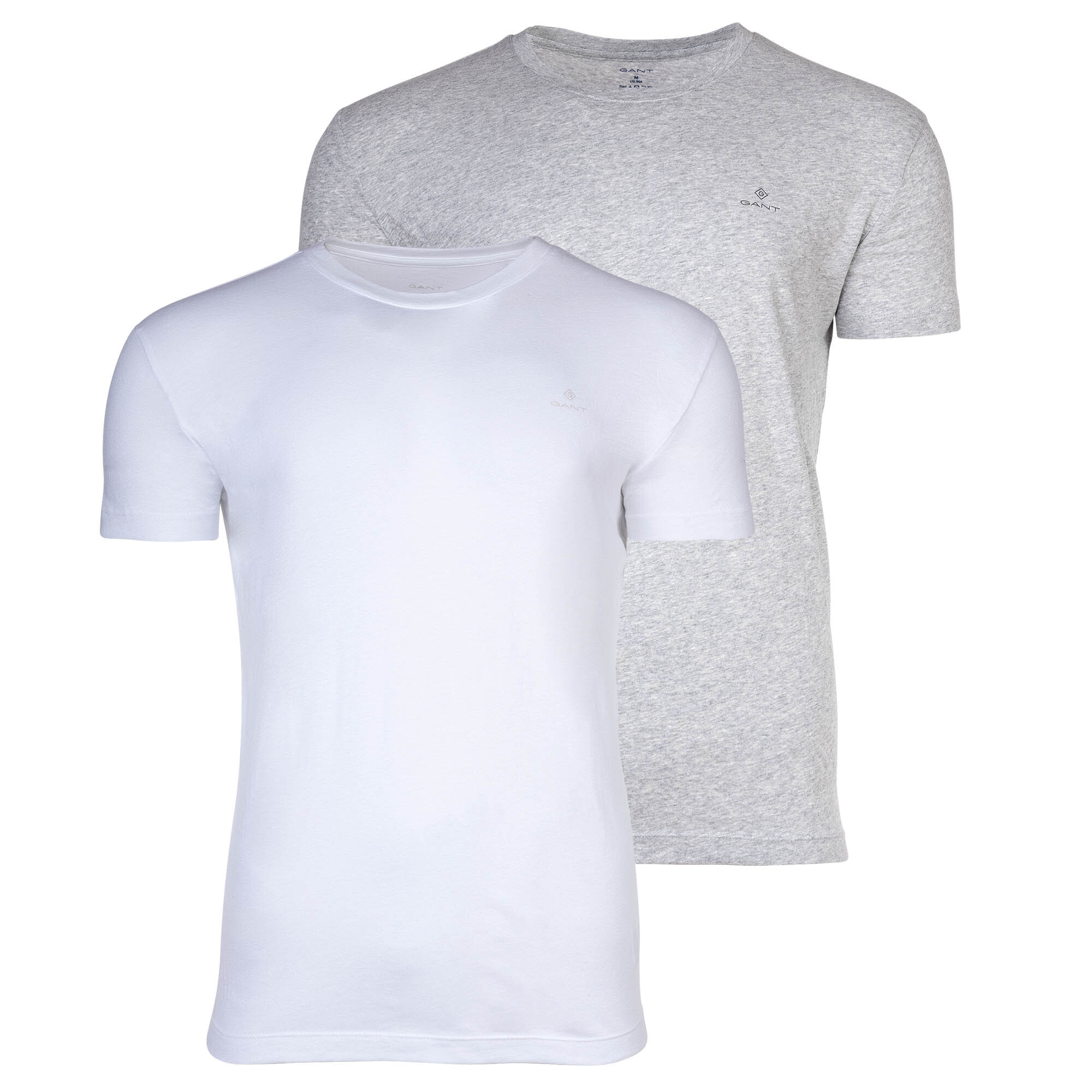 Gant, Set de tricouri - 2 piese, Gri, Alb, 2XL