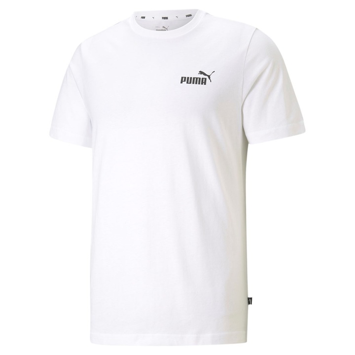 Puma, Tricou de bumbac cu logo Essentials, Alb, XL