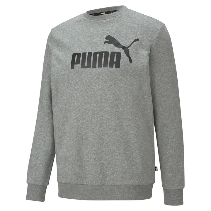 Puma, Bluza de trening cu logo Essentials, Gri